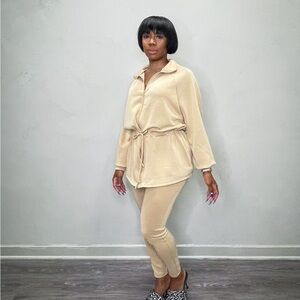 Elegant Cream Women's Two piece Set